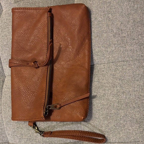 Universal Thread Handbags - Universal Thread Brown Leather Clutch Wallet